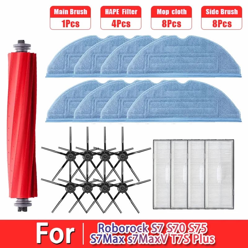 For Robot Vacuum Main Roller Brush Replacement Parts Fit Roborock S7 S70 S7 Max S7 MaxV Ultra Vacuum Cleaner Accessories
