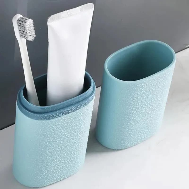 Custodia da viaggio per spazzolino da campeggio ed esterno, supporto portatile con portaoggetti per dentifricio, scatola organizer da 1 pezzo