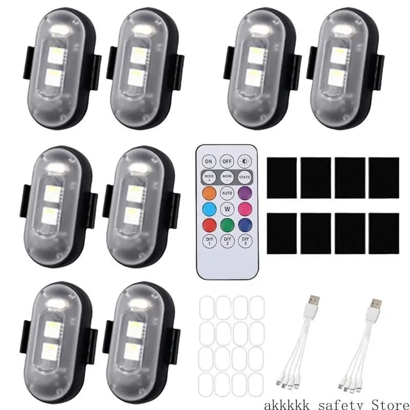 XXFF Luci a LED senza fili Set luci avvertimento a LED per esterni anti-collisione impermeabili ricaricabili tramite USB
