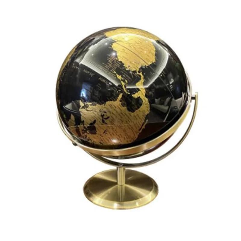 Complete World English Ball, Diameter 20 cm, Desk, Teaching, Globe, Metal, ABS, Double Axis 720 ° Rotation Office Light Luxury Craftsmanship