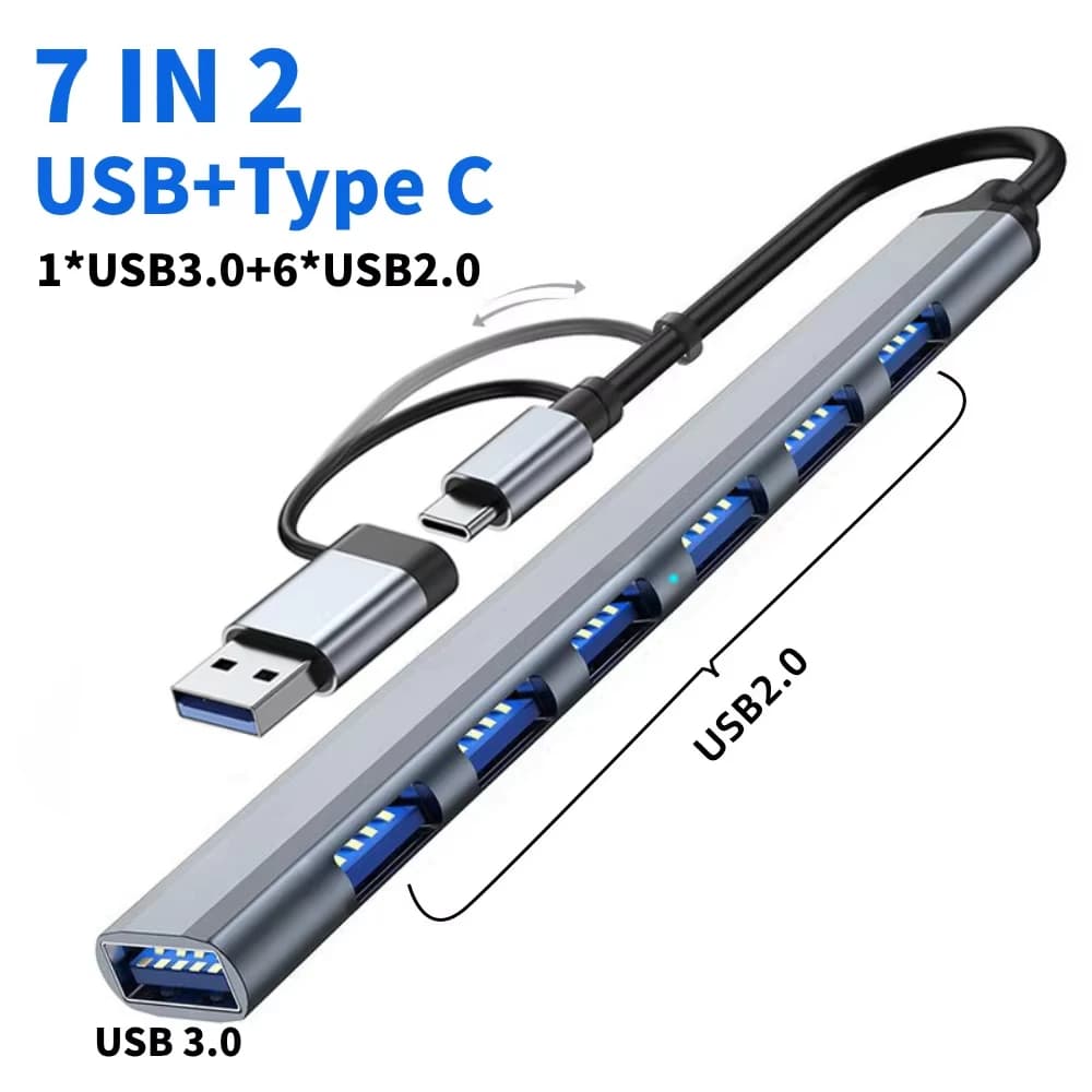 USB 2.0 Port TF SD Card Reader Audio Output USB 3.0 Type C Adapter Docking Ststion Multi-hub Splitter For Macbook Pro Computer