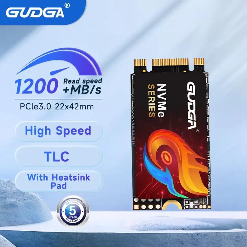 GUDGA M.2 NVMe SSD 1TB Unità a Stato Solido SSD M2 Nvme 2242 128GB 256GB 512GB Modulo M.2 PCIe Express Disco Rigido per Desktop e Laptop