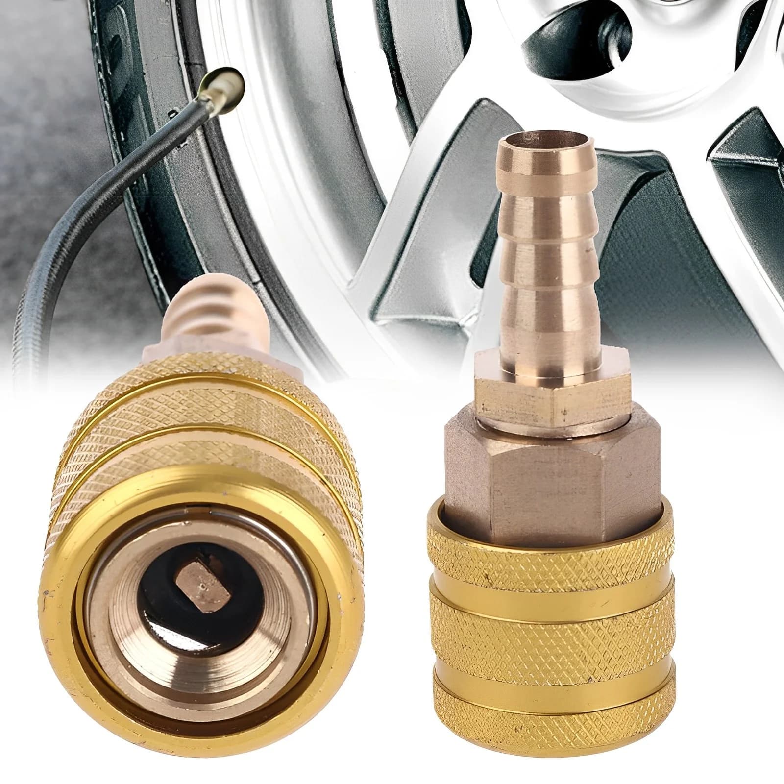 Mandrino con morsetto ad aria per gonfiatore di pneumatici con raccordo a coda di ardiglione Connettore rapido per mandrino ad aria con bloccaggio automatico da 6/8/10 mm