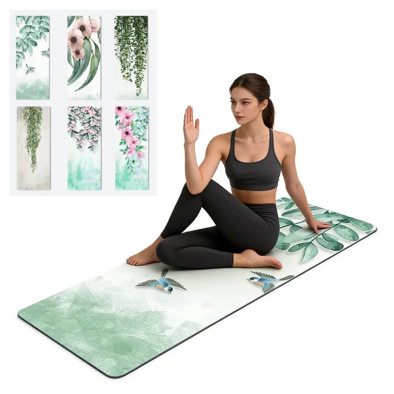 Tappetino Yoga in Gomma PU Levigata Antiscivolo Spesso Resistente all'Usura Antiurto per Sport e Fitness, Tappetino Pilates 183cm*68cm*5mm