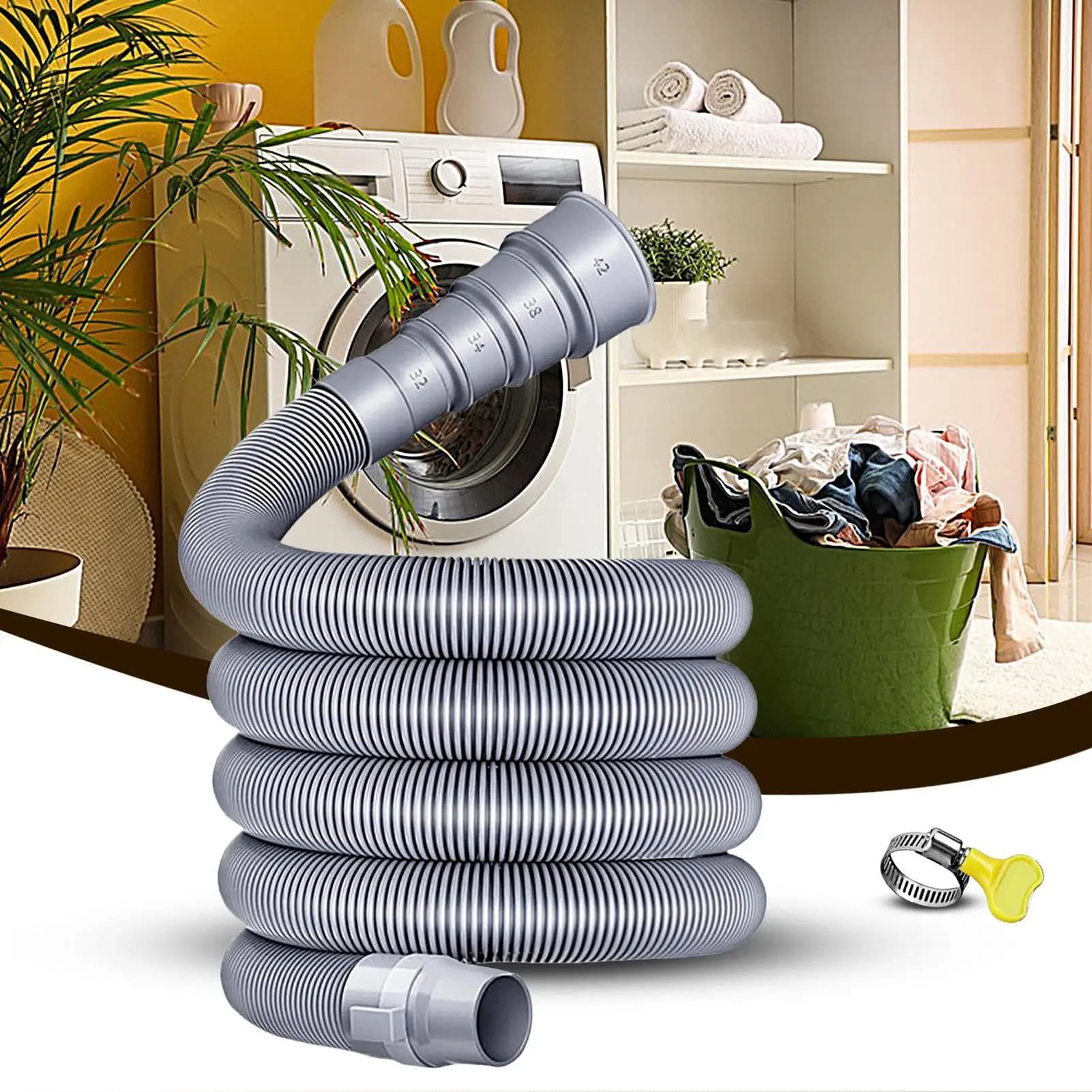 Kit Tubo Flessibile per Scarico Roulotte 3/5m Pieghevole con Adattatore Regolabile e Morsetto, Tubo Antiperdita per Camper, Accessori RV