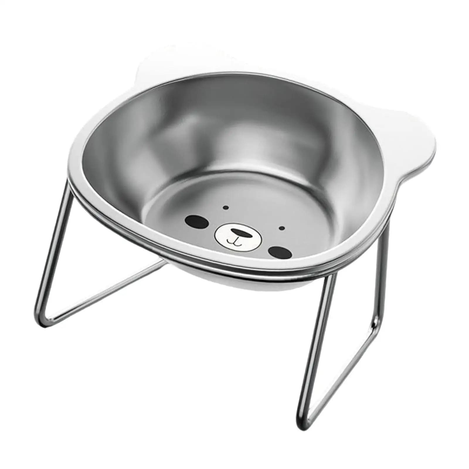 Stainless Steel Cat Bowl Stable Elevated Feeder 15 Degree Tilted Dog Food Water Bowl for Pet Supplies Outdoor Travel