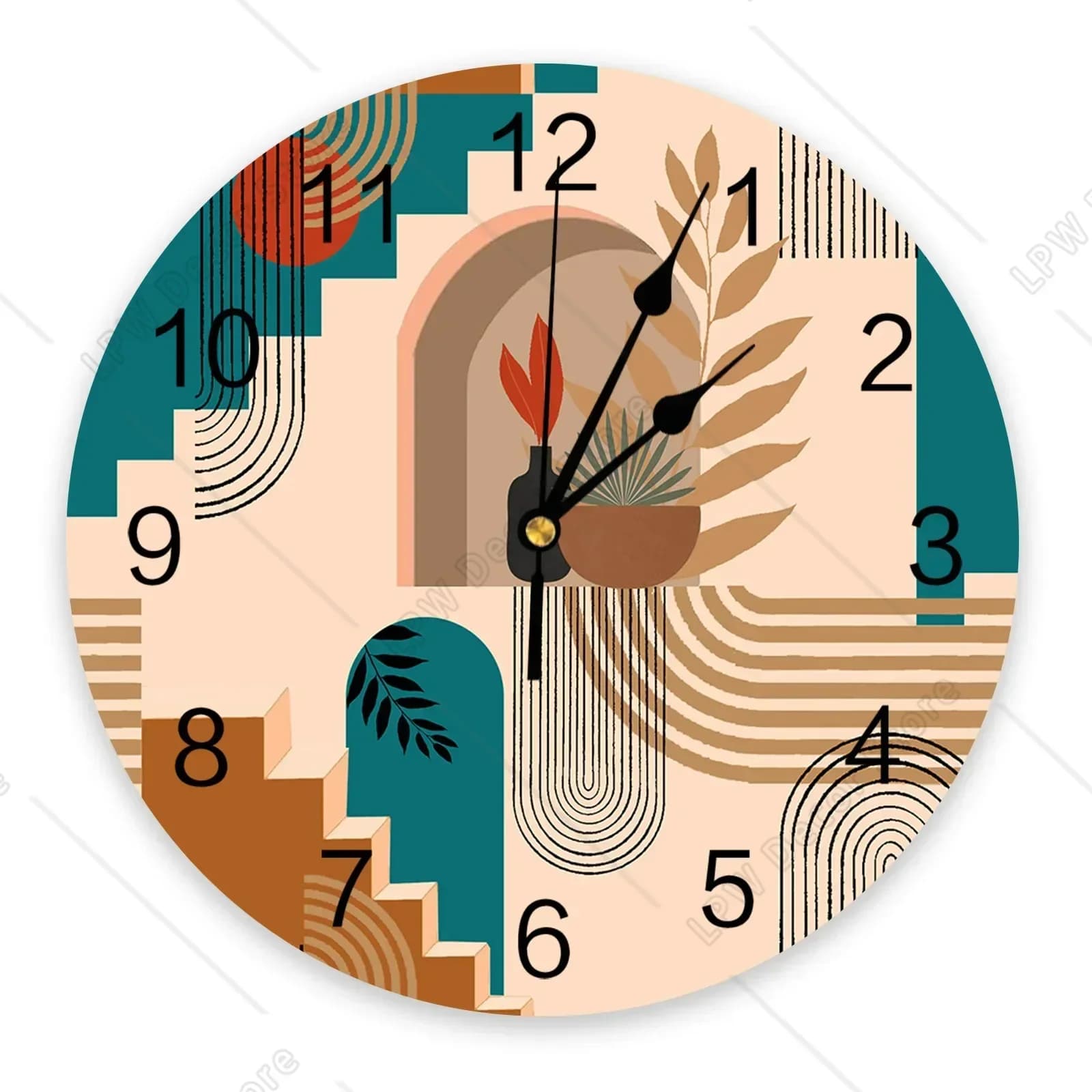 Flowers Flowers Foliage Steps Medieval Large Wall Clock Dinning Restaurant Cafe Decor Round Wall Clocks Silent Home Decoration