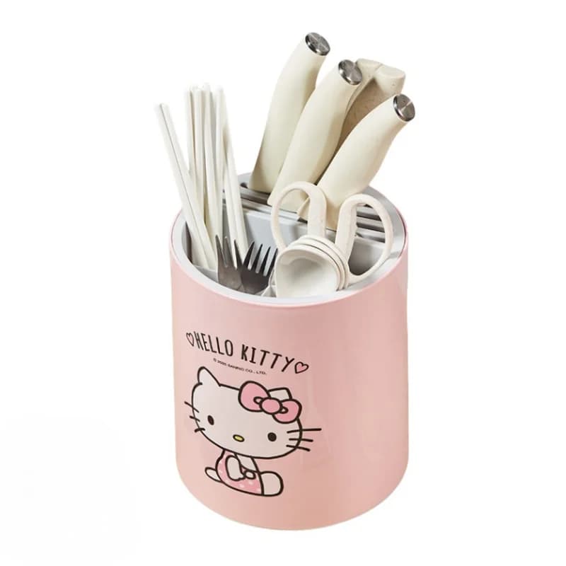 Cartoon Hello kittykuromiCinnamoroll portacoltelli rotante da appoggio da cucina coltelli da cucina multifunzionali scatola di immagazzinaggio bacchette