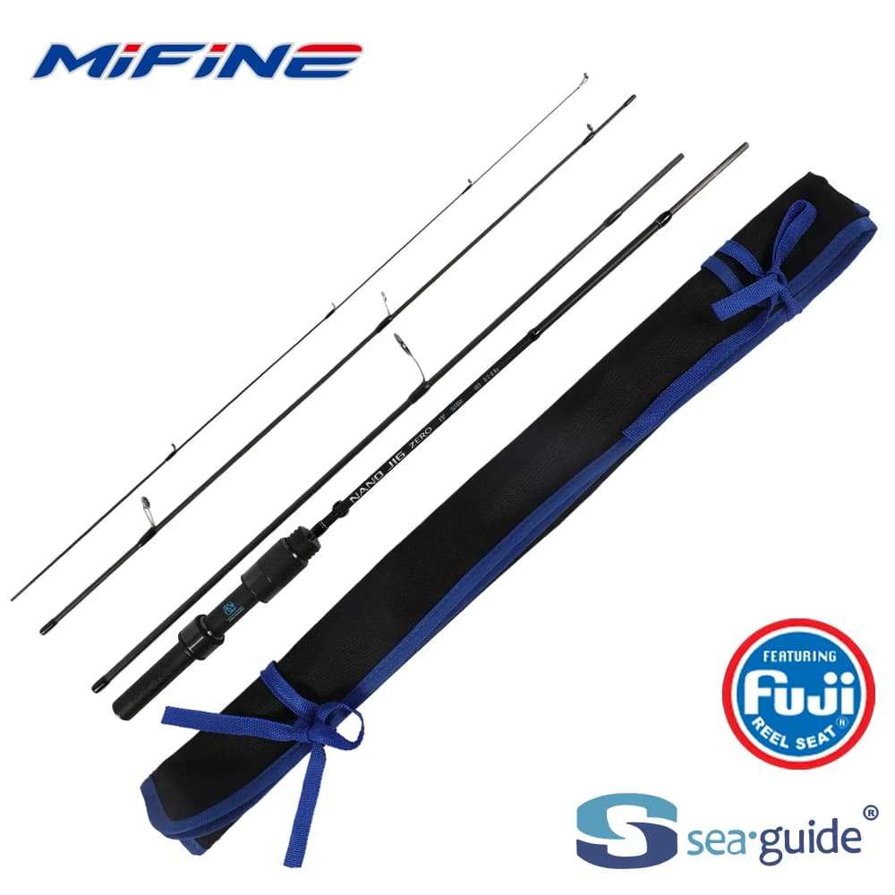 Canna da Pesca da Viaggio Mifine NANO JIG ZERO in Fibra di Carbonio XUL 30T, Peso Esca 0.2-0.8g, Punta Solida, 4 Sezioni per Spinning alla Trota