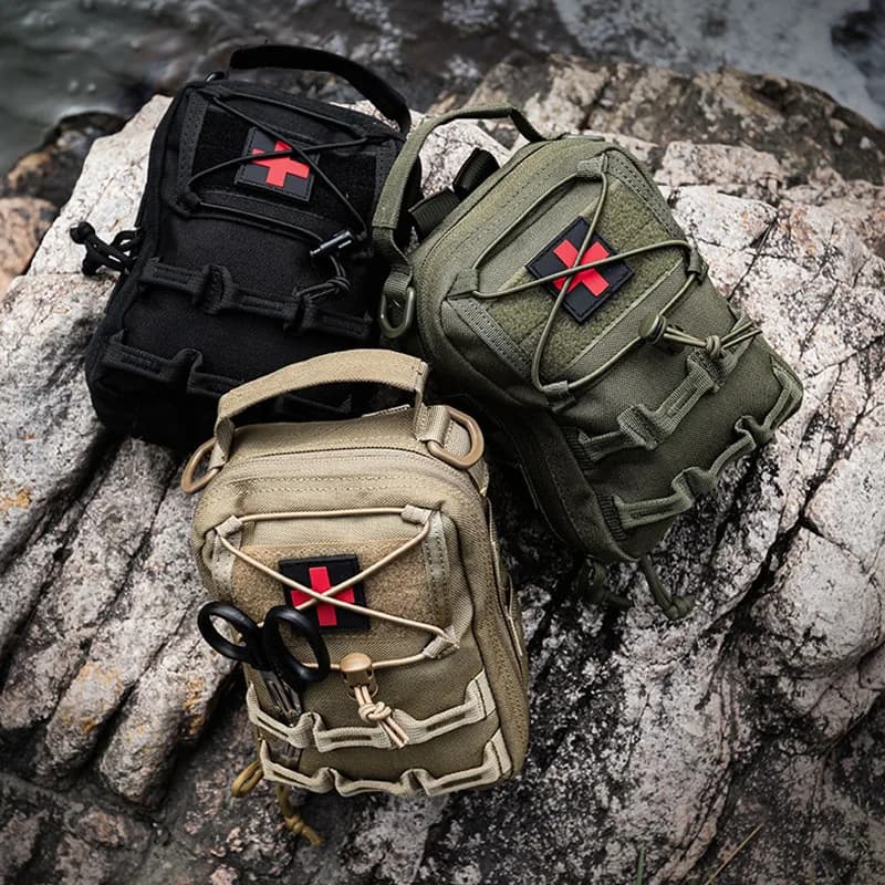 Borsa Medica EDC, Kit di Pronto Soccorso Tattico Molle, Marsupio per Emergenze, Campeggio e Caccia