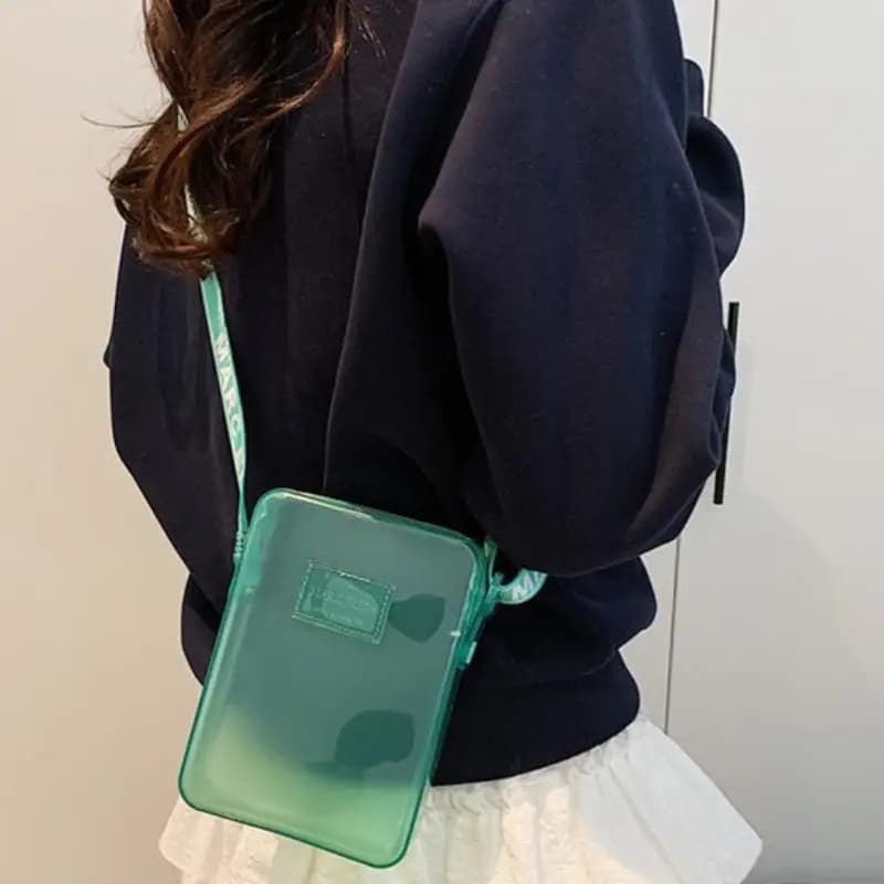 Nuova Borsa a Tracolla in PVC alla Moda, Borsa Trasparente Impermeabile, Borsa Quadrata, Borsetta Porta Telefono, Borsa Porta Rossetto e Chiavi per Donne