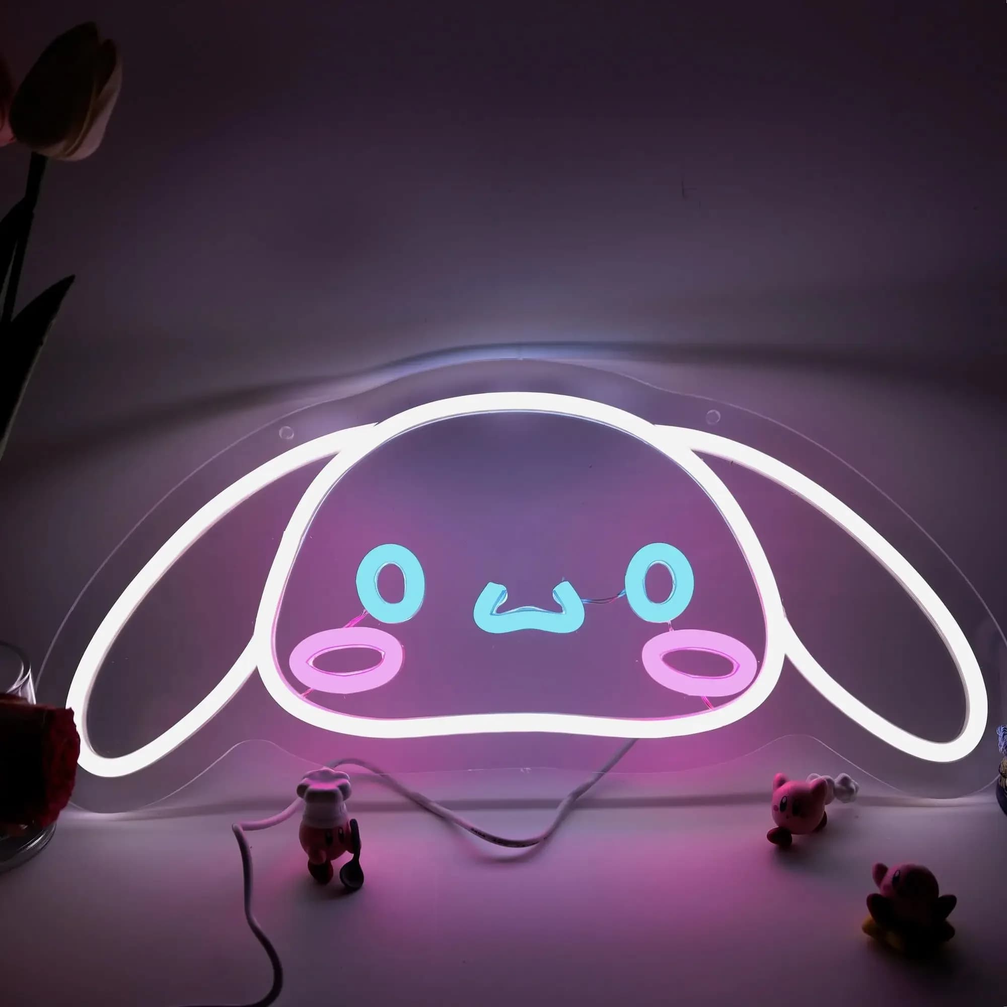 Insegna al neon Sanrio Laurel Dog per decorazioni domestiche, alimentata tramite USB, per negozio, soggiorno, sala giochi, regali per bambini e amici
