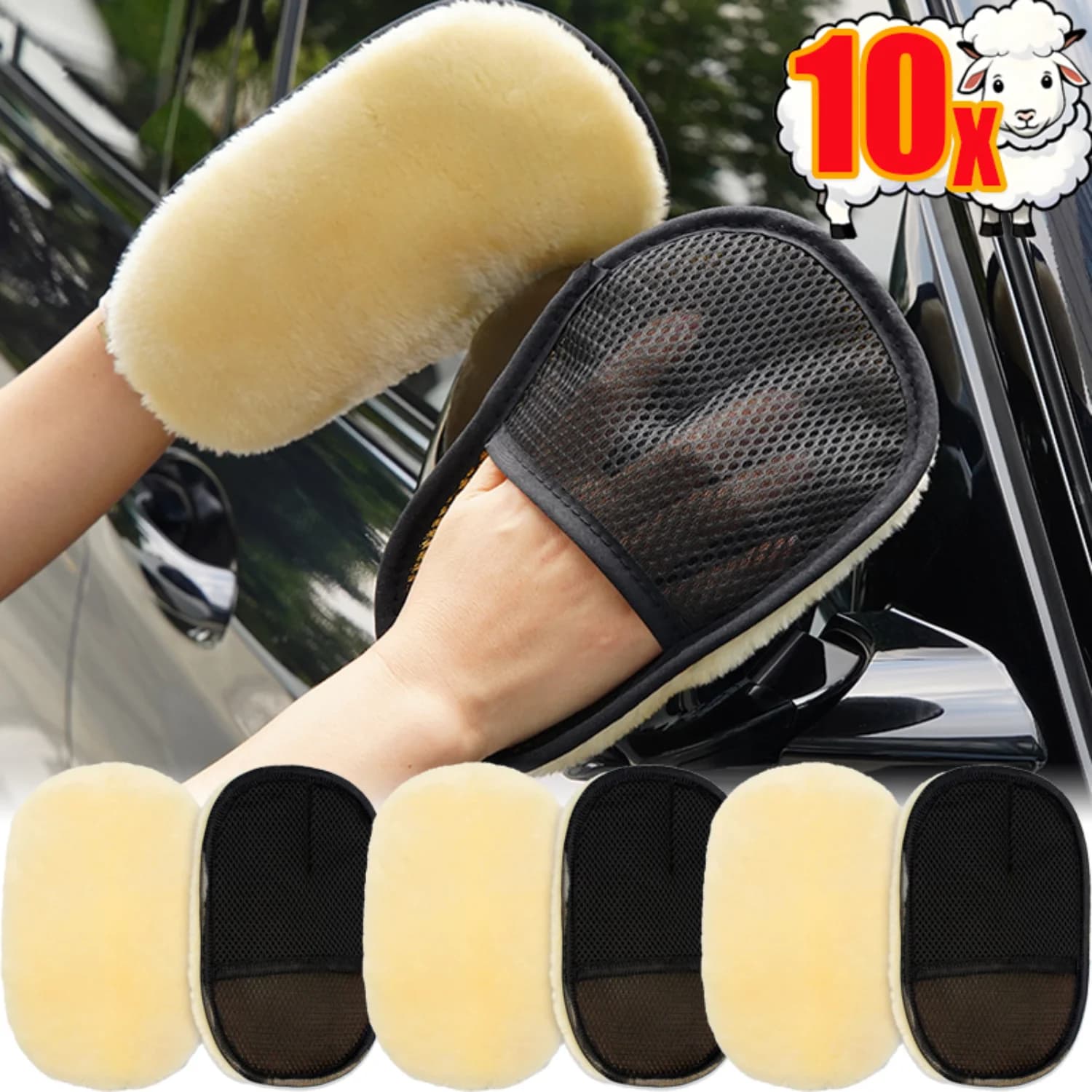 Guanto in microfibra per la pulizia dell'auto, 10-1 pezzi, per lucidatura e lavaggio auto, guanti per la pulizia di auto, cucina e casa.