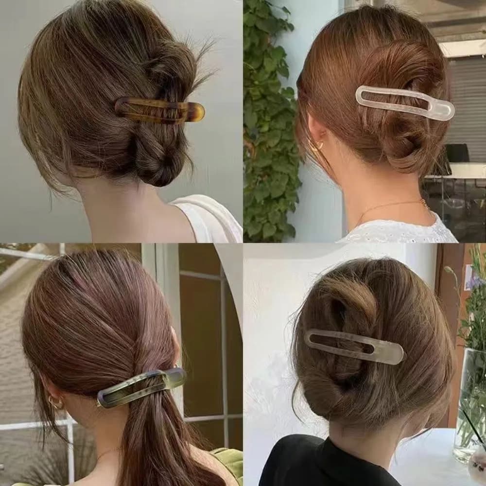 Acrylic Hair Clips Matte Duckbill Hair Claws Crab Barrettes Bow Solid Color Hair Accessories For Women Hairpin Ponytail Headwear
