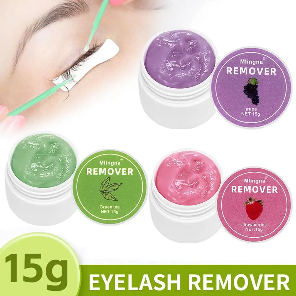 Remove glue for eyelashes 15g Fruit flavor No irritation Ultra fast cleaning cream for eyelashes Safe for eyes Easy removal for fake eyelashes