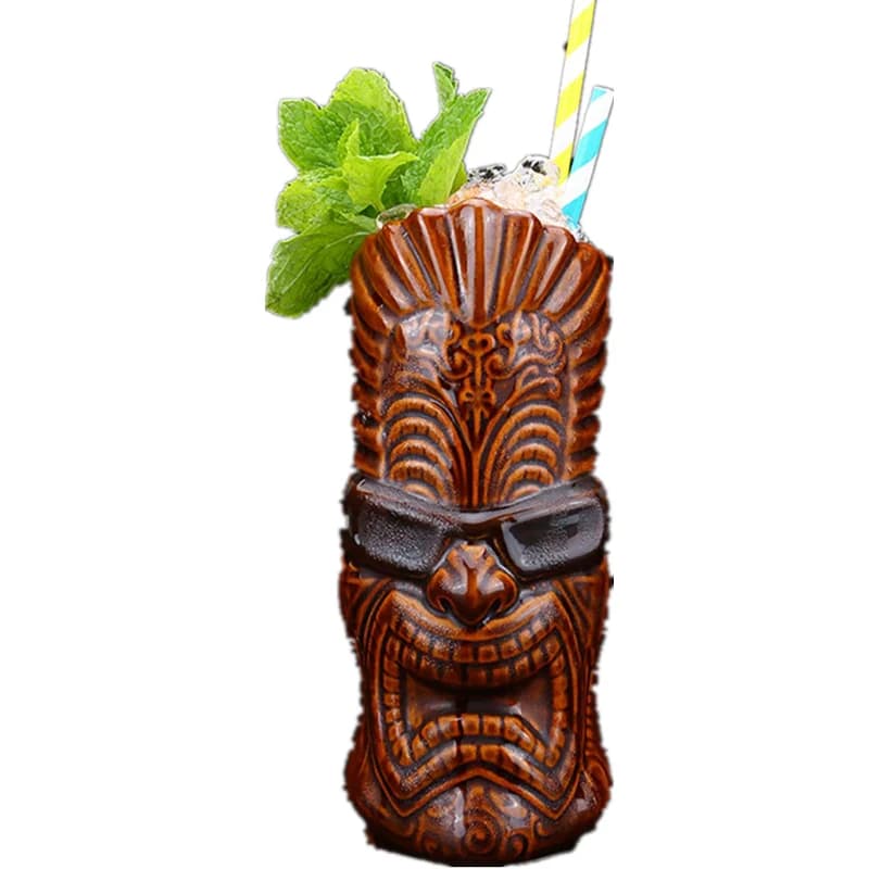 Tazza Tiki in ceramica Hawaii da 550 ml Strumento da bar per tazza da birra in porcellana creativa