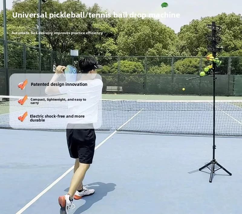 Automatic Tennis Pickleball Ball Machine with Feeder for Beginners Kids Swing Practice Training and Single Player Equipment