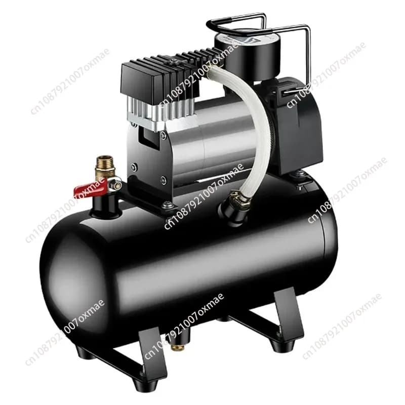 Gonfiatore per pneumatici per auto con pompa d'aria portatile a doppio cilindro 12V 220V Compressore d'aria silenzioso Arresto di avvio automatico