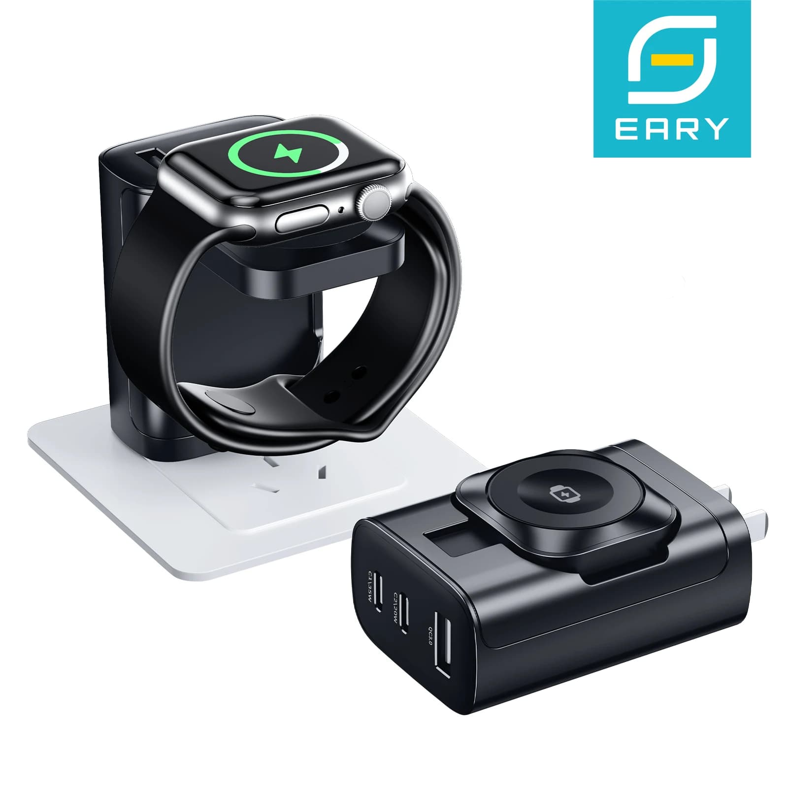 Eary 40W for Apple Recharge and Charger Lock for Watch Foldable Quick Charger Compatible with iWatch Ultra/SE iPhone 17 16 AirPods 3 2