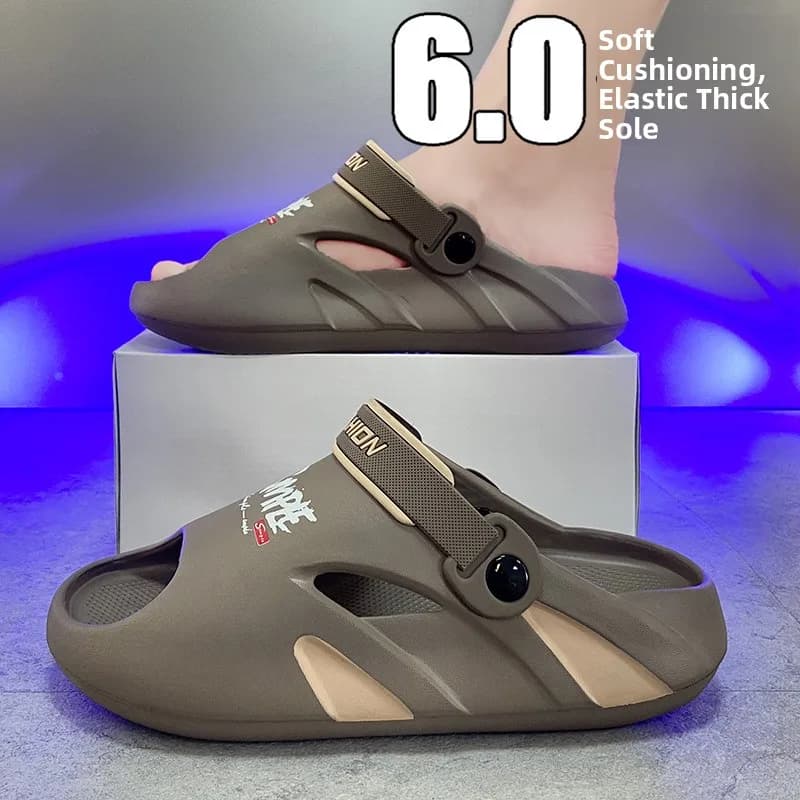 Men's Summer Outdoor Wear Anti-Slip Wear-Resistant Thick Bottom Beach Sandals Comfortable Sensation Sporty Slippers