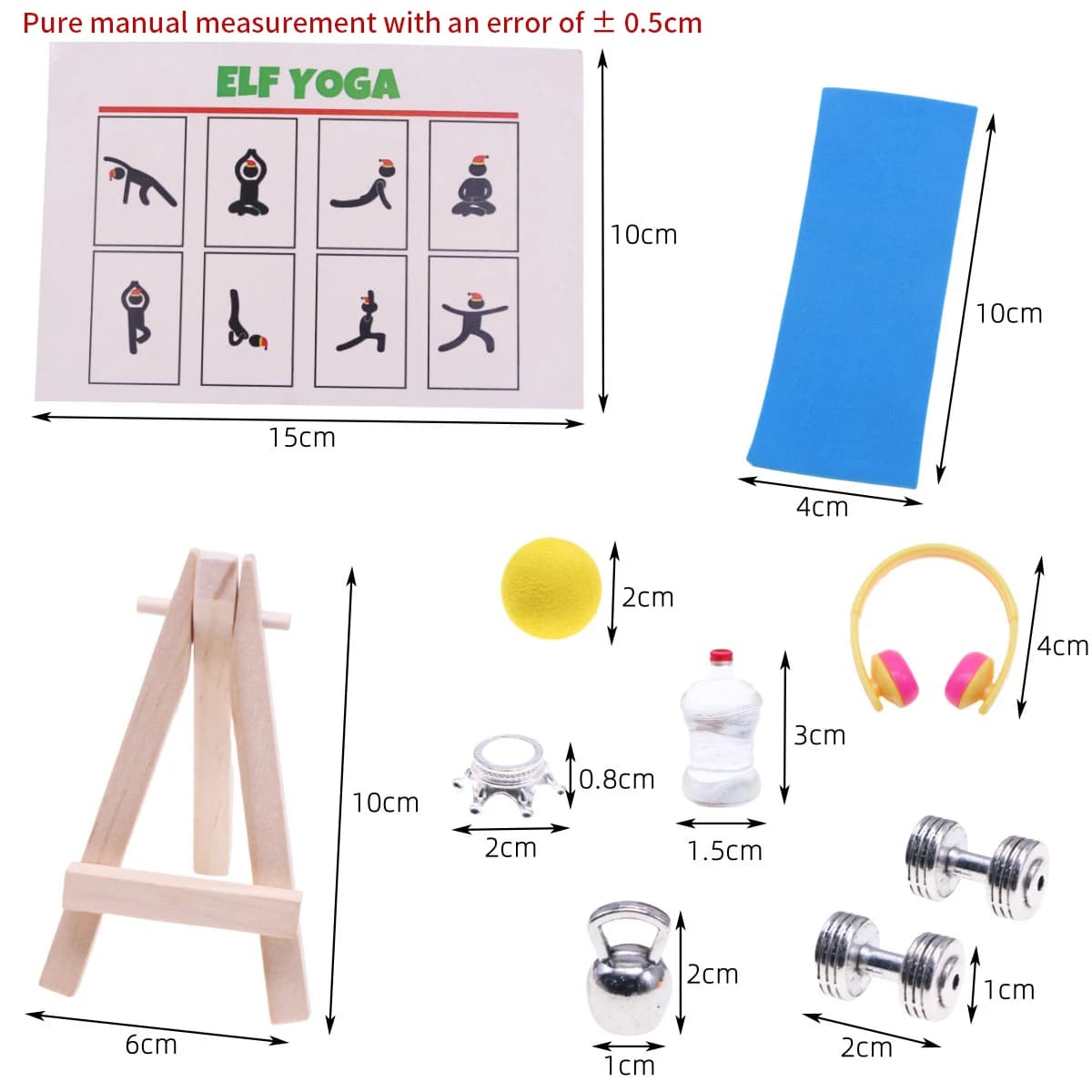 Dollhouse Mini attrezzature sportive modello BJD Doll Miniature Gym Scene Decor accessori simulazione manubri in lega Mini Yoga Mat