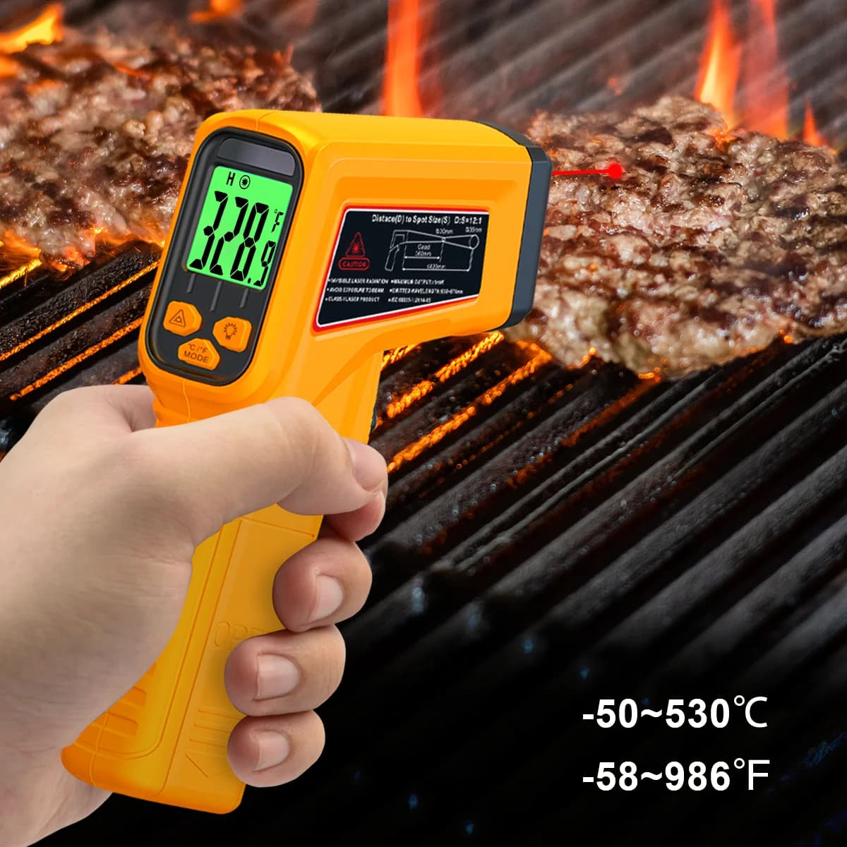 Infrared Thermometer Contactless Food Thermometer Domestic Temperature Thermometer Digital Kitchen Tools 530 °C