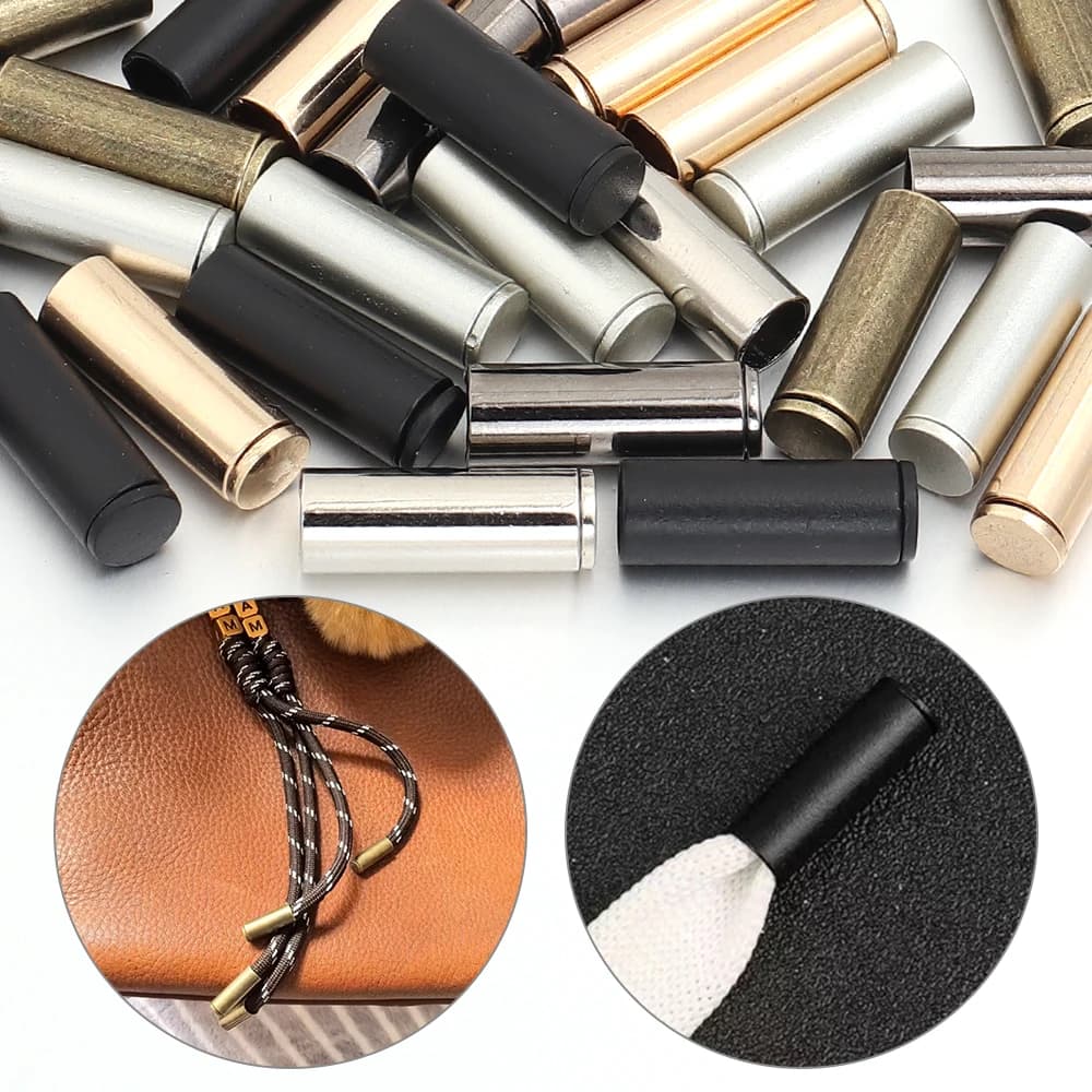 10 Set di Terminali per Corde in Metallo, Fermacorda, Tappi di Chiusura, Fibbie a Campana, Accessori Fai da Te per Borse, Scarpe, Capi d'Abbigliamento e Cordini