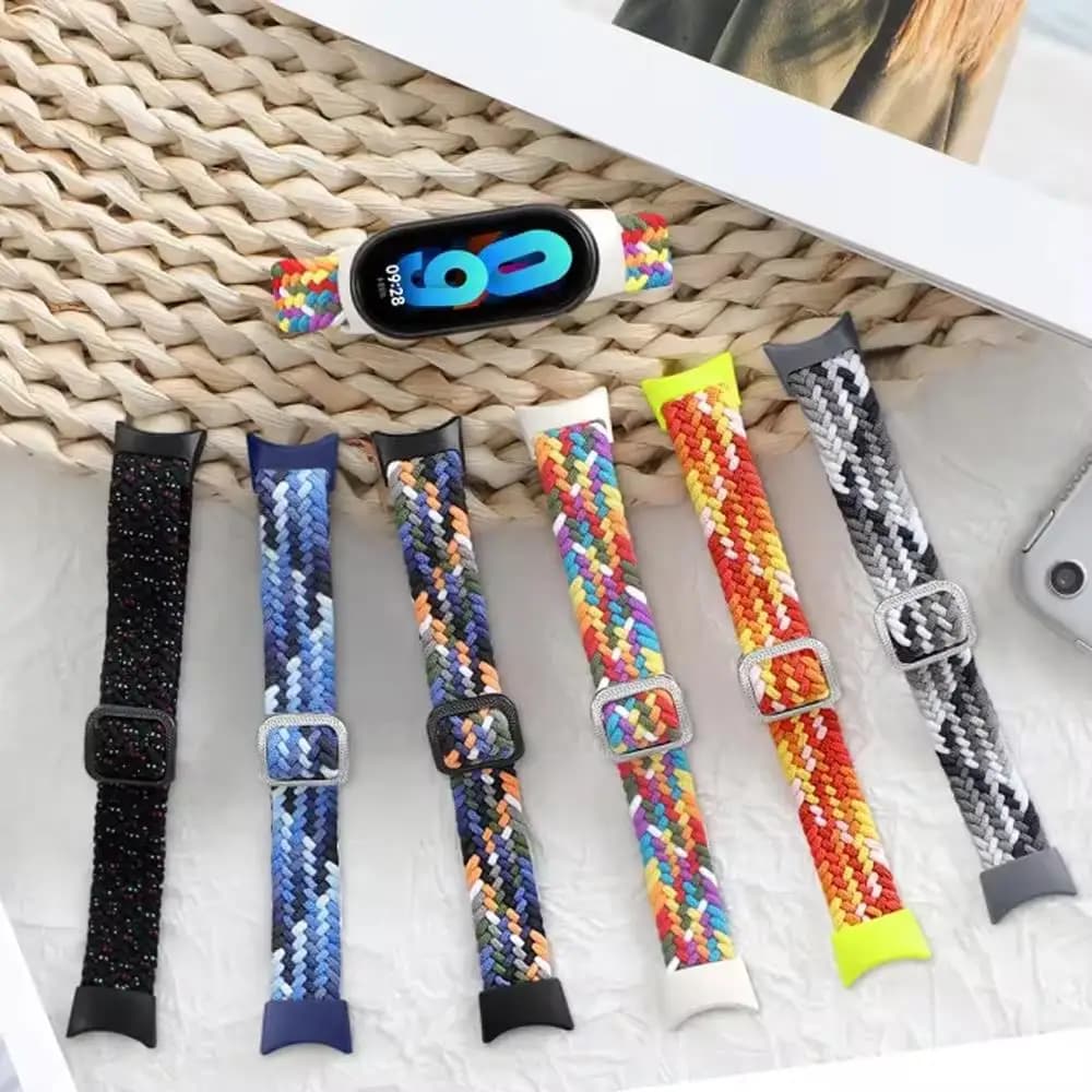 Cinturino per Mi Band 9 8 braccialetto accessori per orologi da polso Cintura di ricambio intrecciata in nylon elastico correa per Xiaomi Mi band 8 NFC