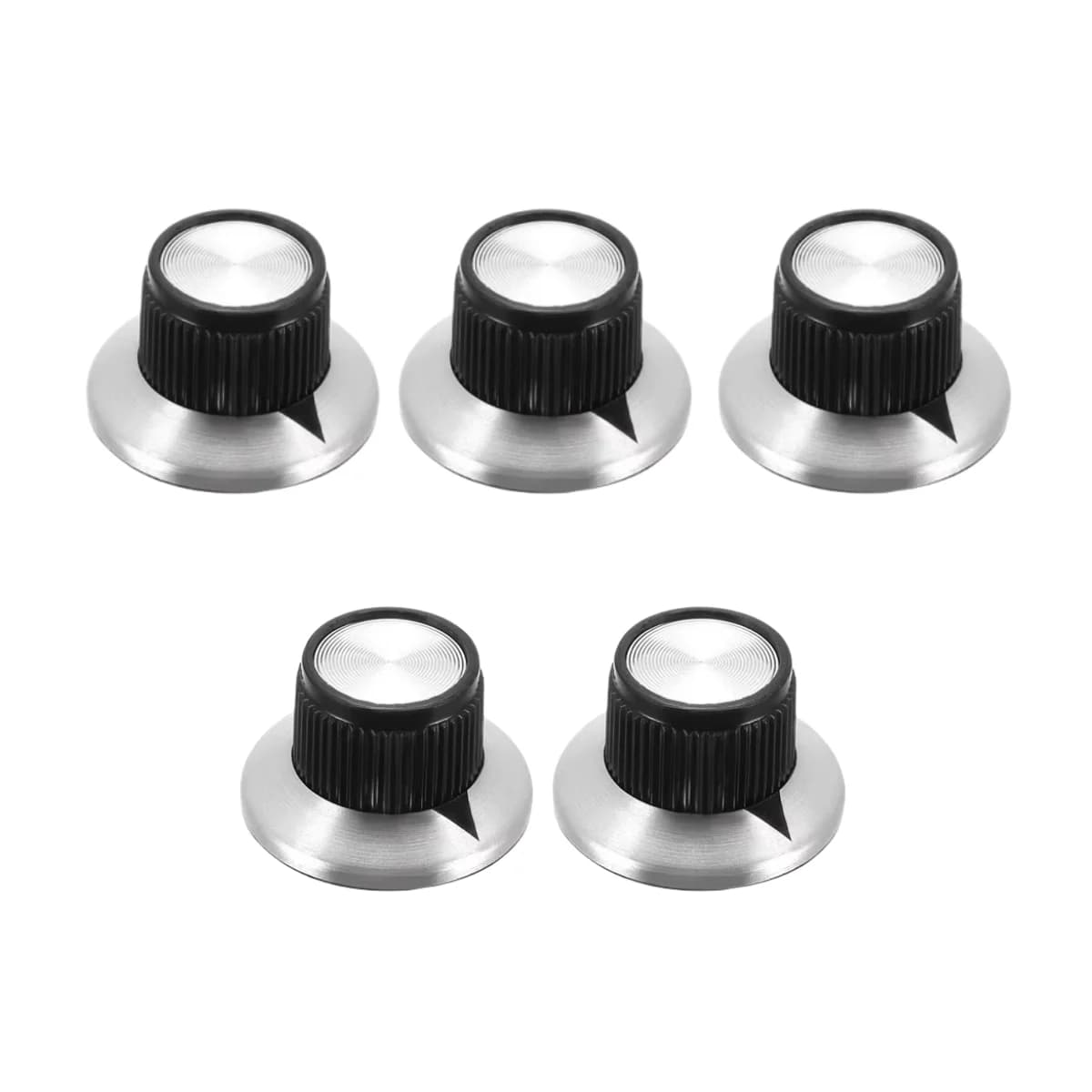 5/10 PCS Guitar Effect Pedal Knob Chrome Top Arrow Indication Knob/6.35MM Shaft/Compatible with Electric Guitar Bass