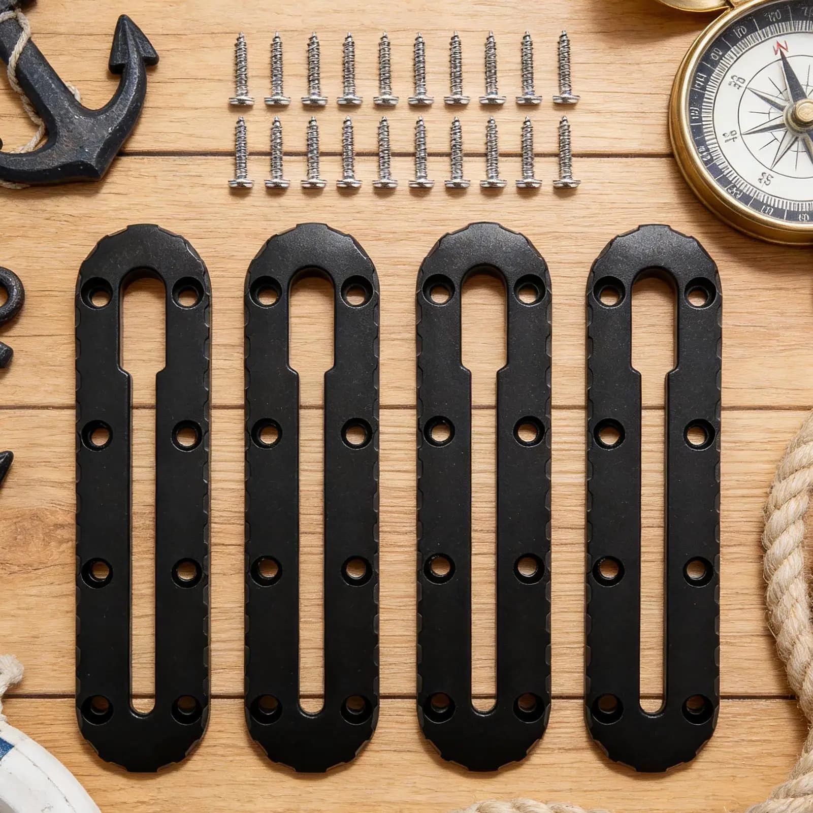 Supporto per kayak con viti, 4 pezzi, universale, multifunzionale, porta canna da pesca, per ecoscandaglio e portabicchieri