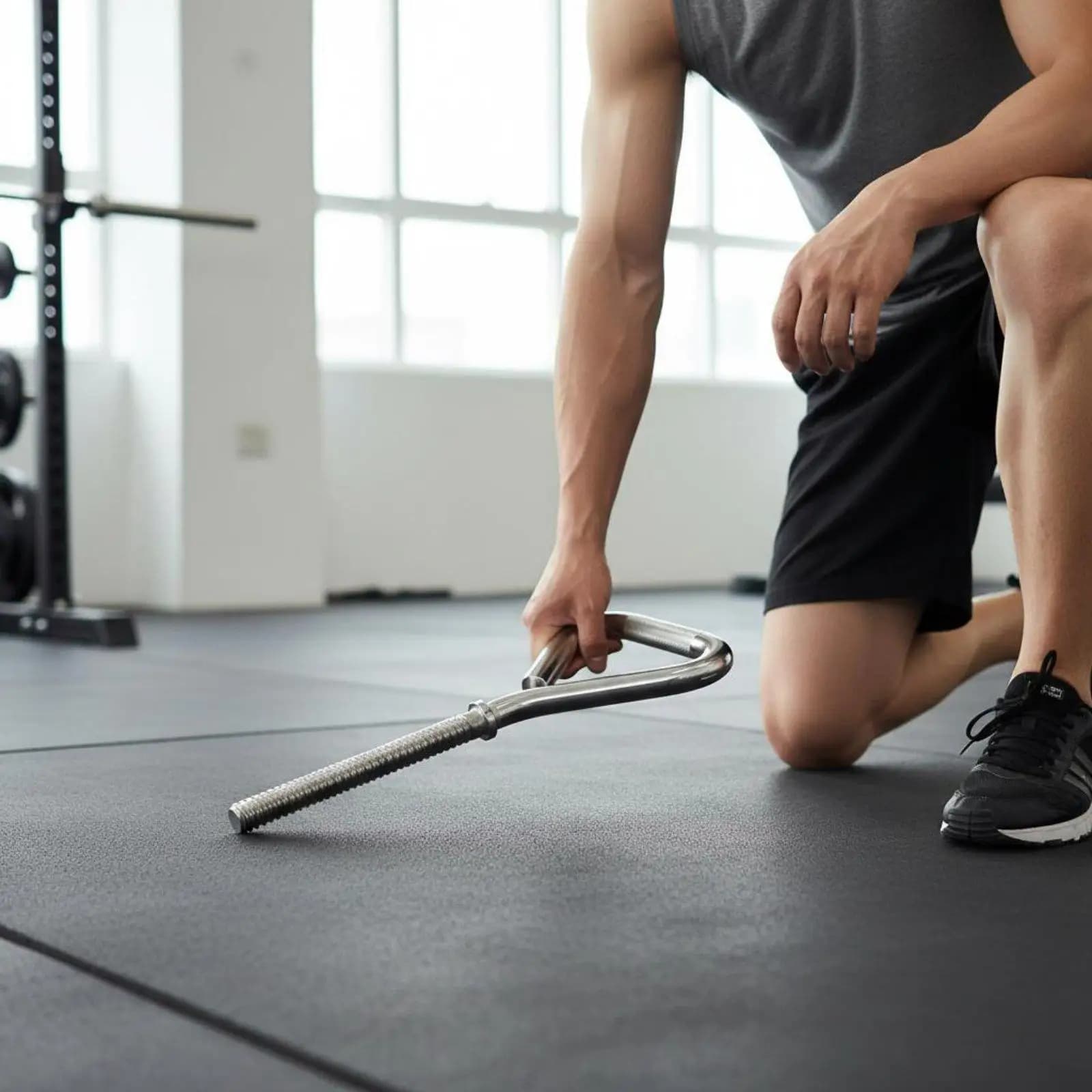 Versatile Weight Adjustable Kettlebell Handle Steel Construction for Gym Dumbbell Set Upper and Lower Body
