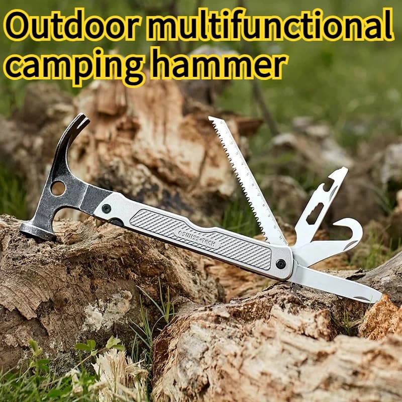 12 in 1 Outdoor Multi-functional Tactical Hammer Tent Nail Camping Tools Hiking Survival Equipment