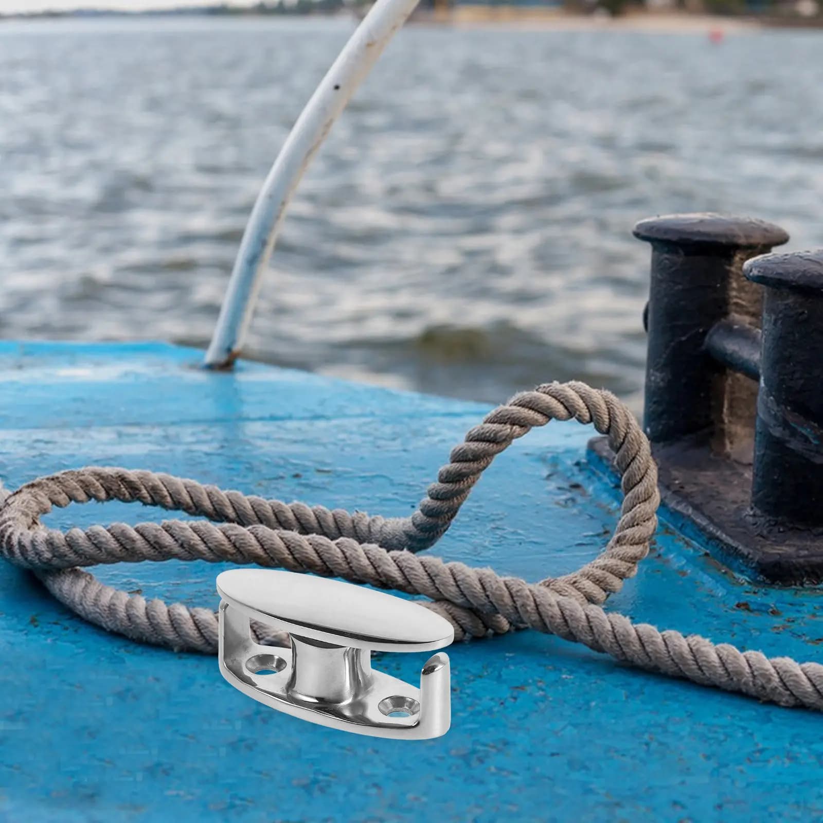 Bitta per Ancoraggio Barca in Acciaio Inossidabile, Robusta Bitta Girevole per Corde per Barche, Kayak, Yacht, Asta Portabandiera, Accessori Marini per Ormeggio