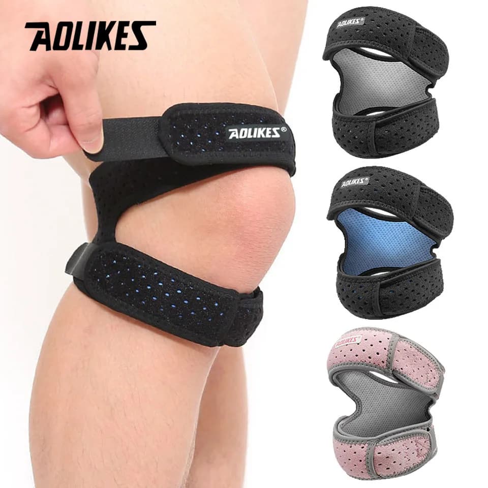 AOLIKES 1 Pezzo Nuovo Supporto Regolabile per Ginocchio con Fascia Rotulea per Corsa, Salto, Tennis, Basket, Sollievo dal Dolore al Ginocchio