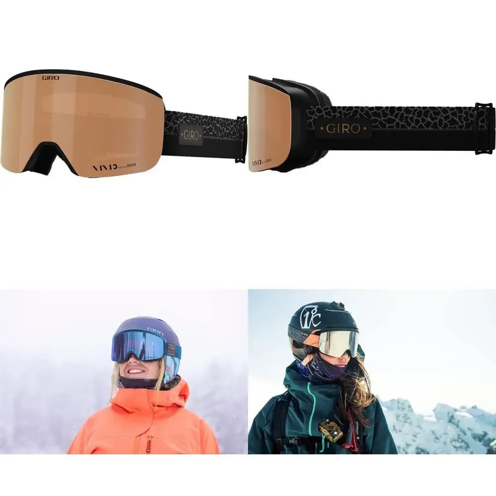 Occhiali da sci da snowboard da donna con cambio rapido delle lenti, 2 lenti vivaci, antiappannamento, ventilati, compatibili con gli occhiali sopra