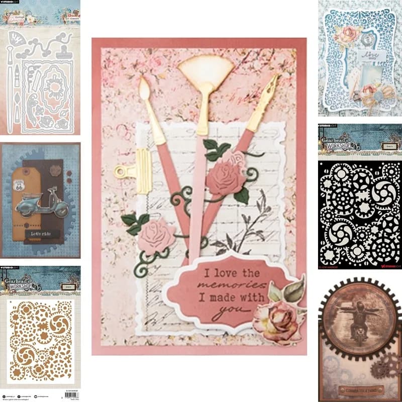 Fustella e Stencil in Metallo a Forma di Ingranaggio per Scrapbooking, Album Fotografici, Decorazioni Fai-da-Te