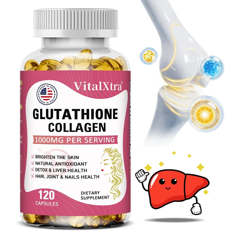 Integratore di glutatione - Contiene collagene, antiossidanti naturali, disintossicante e salute del fegato, supporta capelli sani, articolazioni e unghie