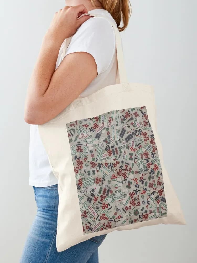 Borsa tote Mahjong Tiles, borsa tote con schermo, borse da uomo, borse estetiche per la spesa