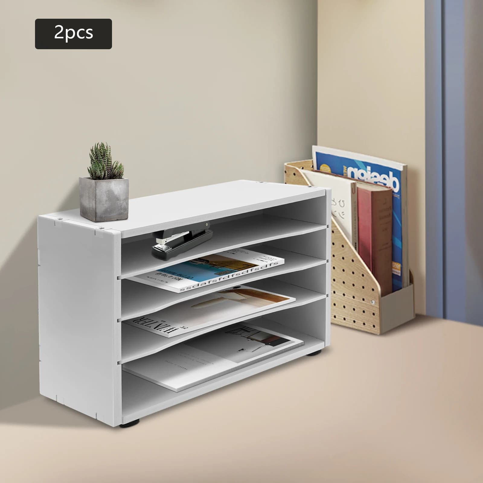 Armadietto di classificazione dei file a 4 canali da 2 pezzi per la scuola dell'ufficio per riporre forniture per ufficio, cartelle, articoli personali