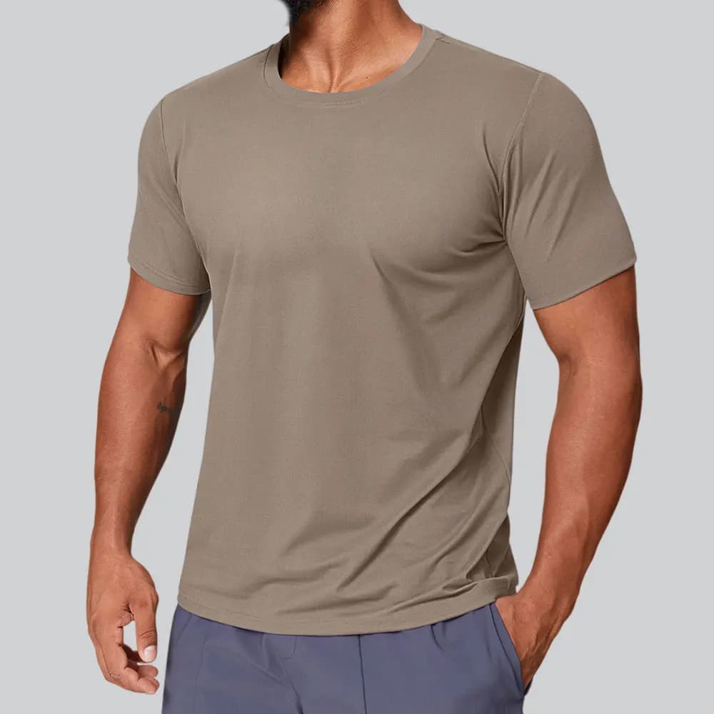 T-shirt sportiva estiva da uomo per attività all'aperto, abbigliamento fitness, palestra, corsa, allenamenti, tinta unita, ad asciugatura rapida, a maniche corte, traspirante, casual.