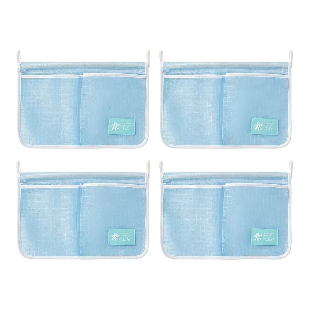 4PCS Hanging Refrigerator Door Organizer Set with Hooks for Condiments Spices Garlic Onions in For Kitchen Fridge
