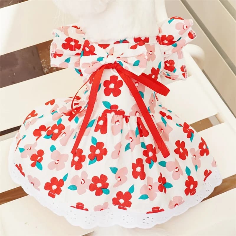 Abiti per Cani Stile Principessa, Gonna con Fiocco per Cani, Abbigliamento Estivo per Cuccioli, Vestito da Principessa alla Moda per Gatti, Outfit per Animali Domestici, Gonna per Chihuahua