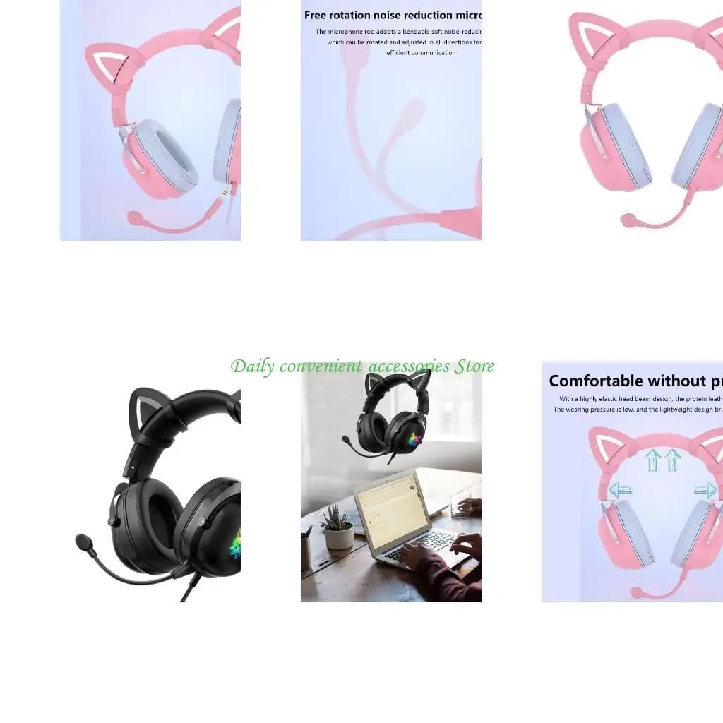Creative 97qb for cat ear headphones with black light gradient atmosphere with surround sound f