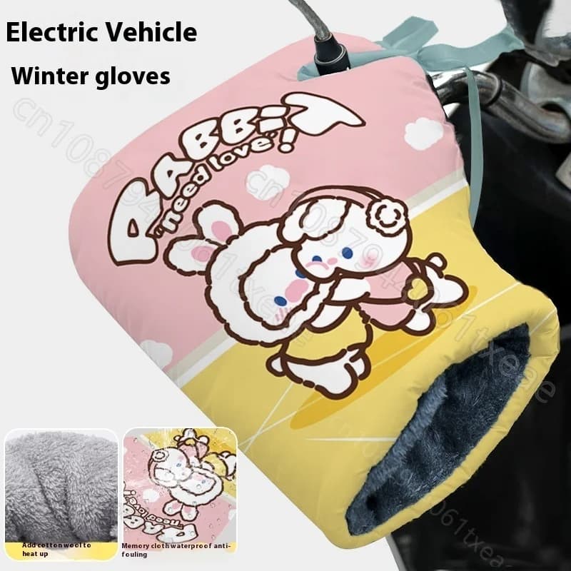 Motorcycle Gloves for electric bikes with cover for cute handle waterproof velvet often cold-resistant for winter cycling