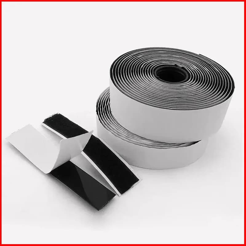1Meter Strong Self Adhesive Hook and Loop Fastener Tape Double Sided Adhesive Strip with Glue Magic Sticker for DIY Craft Supply