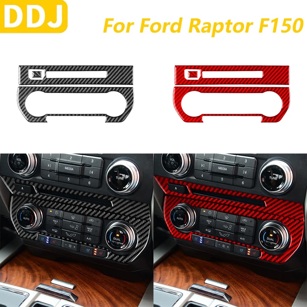For Ford Raptor F150 2015-2020 Carbon Fiber Center Air Conditioning Console Cover Panel Auto Accessories Decoration Wall decal