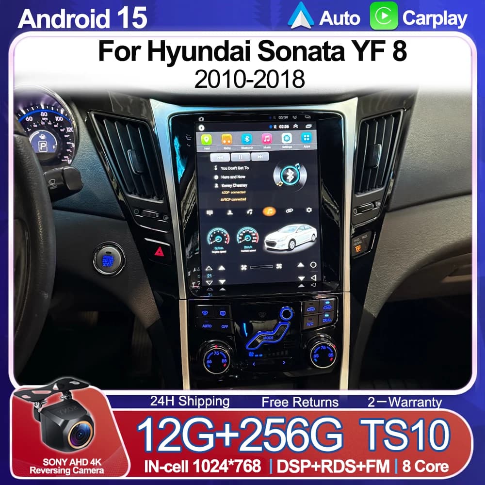 Autoradio Android 16 da 9.7 Pollici per Hyundai Sonata Yf 8 2010-2018, Carplay, Multimedia, Navigazione 2din, Schermo con Wifi 5G