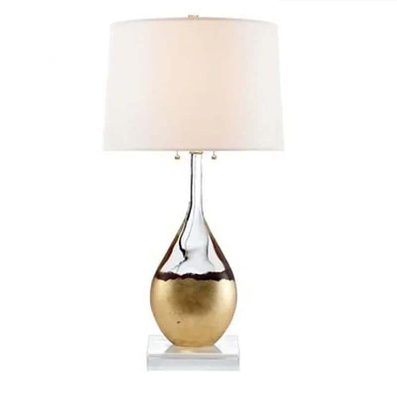 Lampada da scrivania artistica smaltata di lusso con luce trasparente semplice e creativa a goccia d'acqua, lampada da comodino per camera da letto