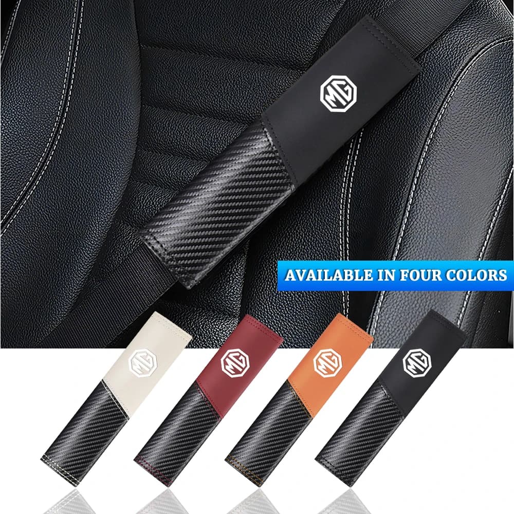 3D Car Carbon Fiber Safety Belt Pad Cover Pads Decoration Accessories For Morris Garages MG3 MG5 MG6 MG7 ZS EZS EHS Phev