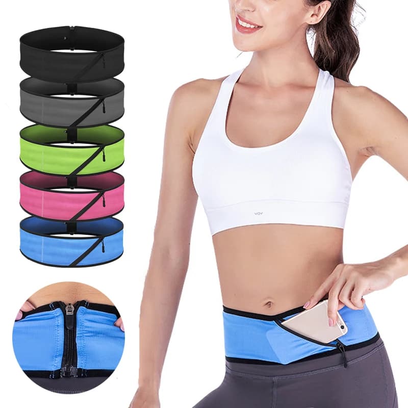 Running Yoga Waist Bag with Invisible Anti-theft Phone Case, Elastic Waist with Inclined Hinge for Sports Fitness, Trekking, Hiking